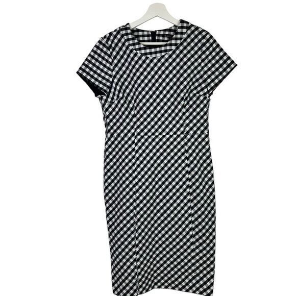 Brooks Brothers Navy White Gingham Check Short Sleeve Dress size 8 - Picture 1 of 8